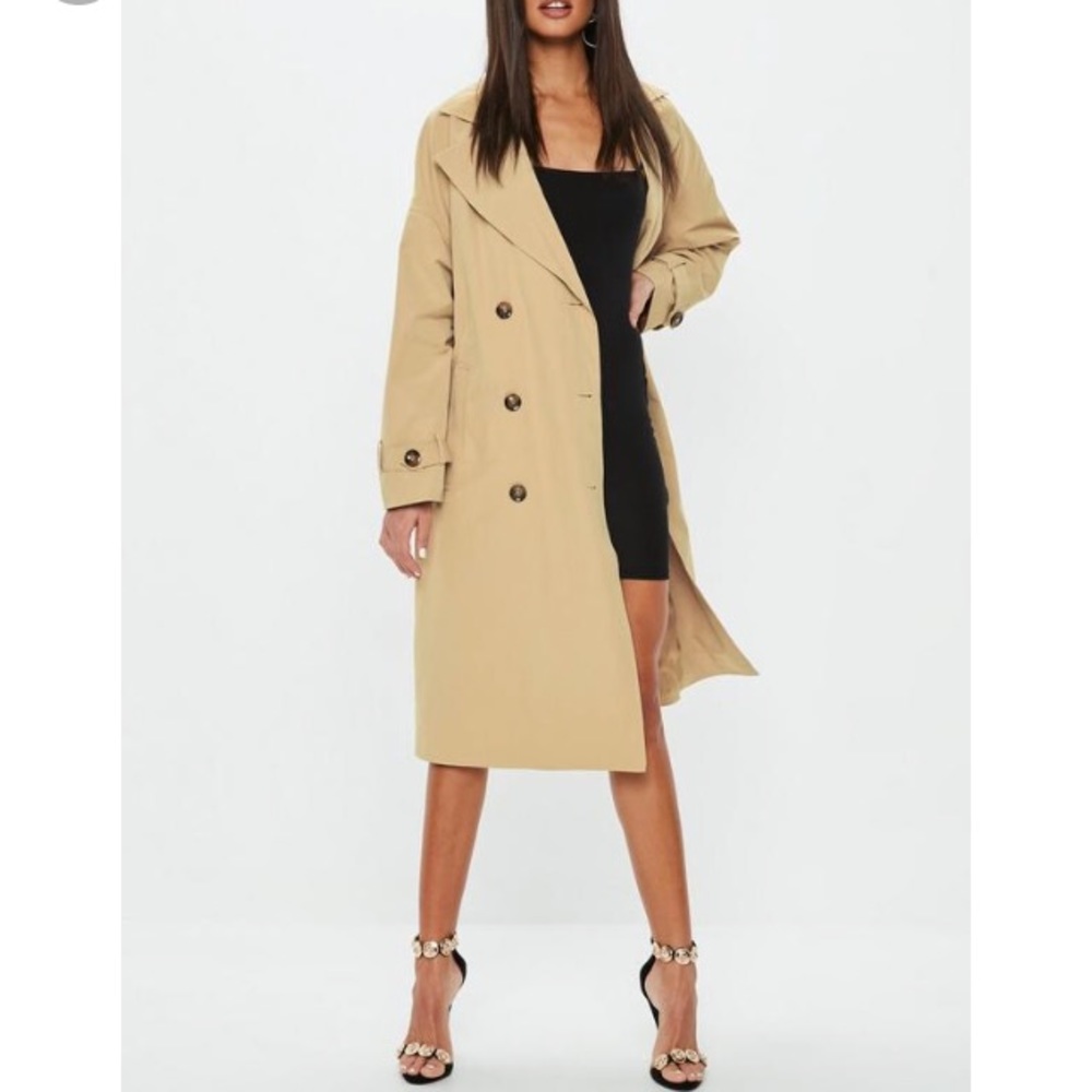 Camel oversized trench coat